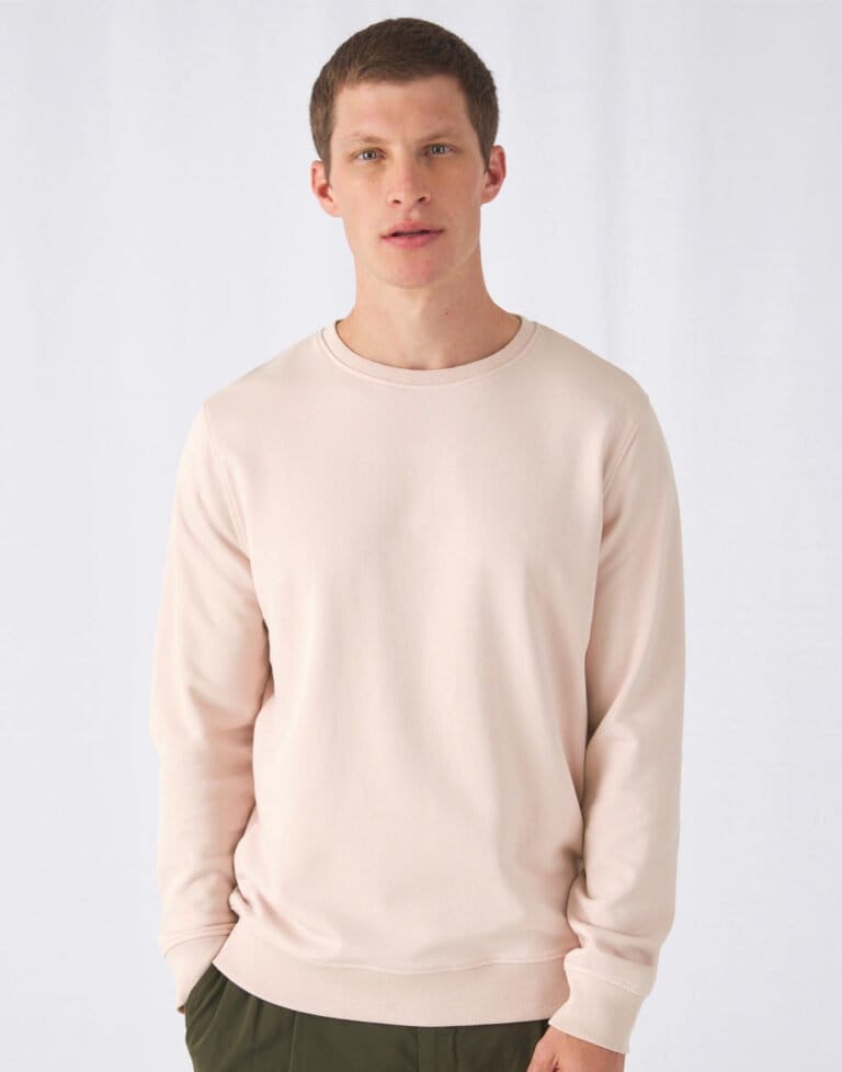 B C Organic Crew Neck French Terry Decorabel Blanco Textiel