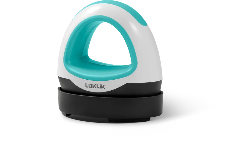 A LOKLiK Mini Heat Press in LOKLiK blue