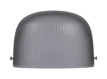 Side view of a LOKLiK ImPress™ Hat Pressing Lid in transparent plastic