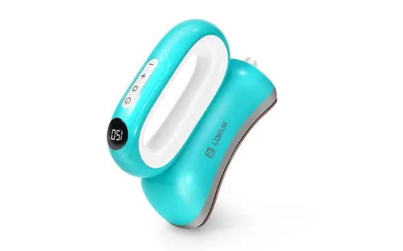 LOKLiK ImPress™ Hat balancing on its side, the screen reads 150 °C.