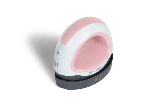 Top down view of a LOKLiK Mini Heat Press in romance pink.