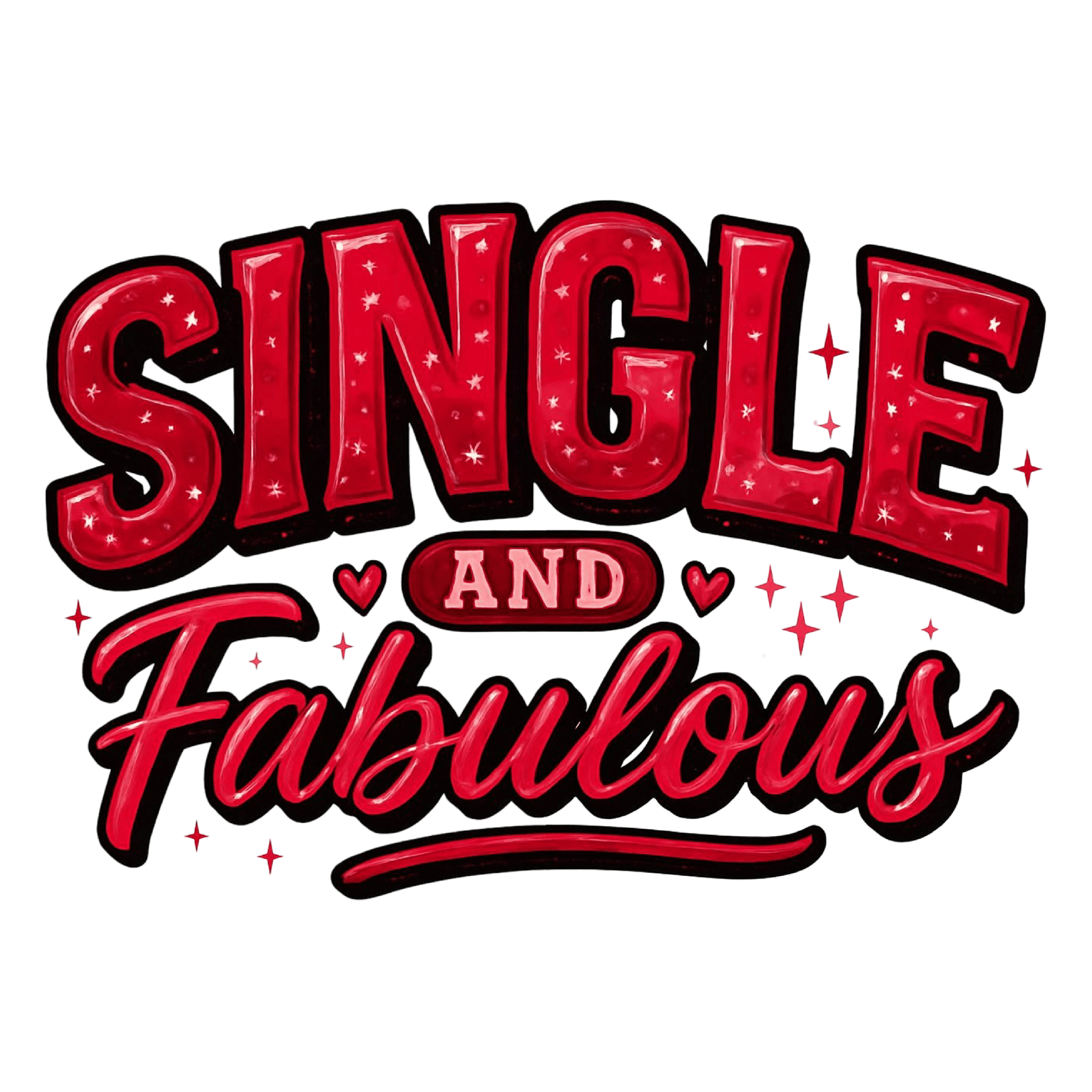 DTF Design kant en klaar –Single and Fabulous V0008 DTF Design kant en klaar –Single and Fabulous V0008