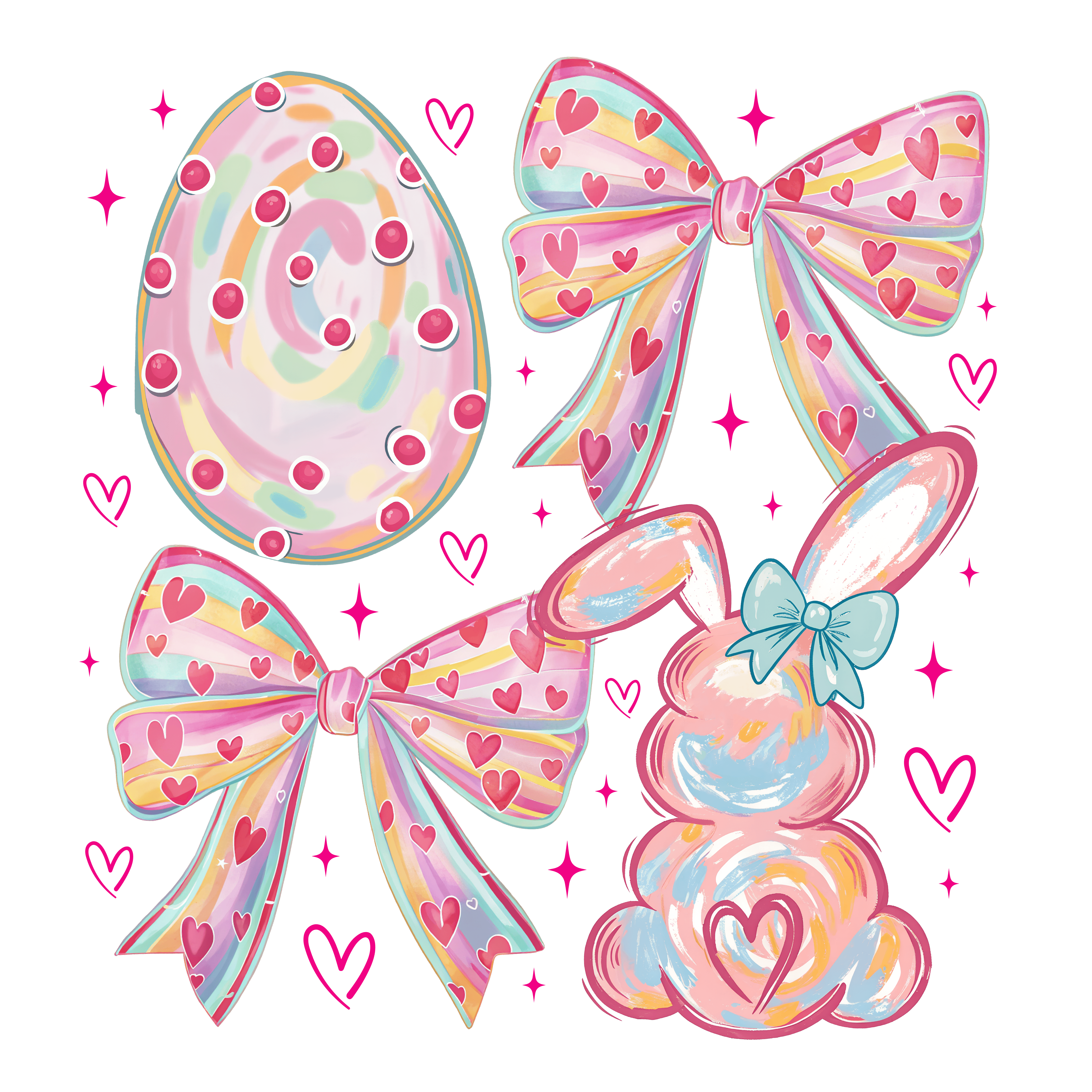 DTF Design kant en klaar –Preppy Easter PS0002 DTF Design kant en klaar –Preppy Easter PS0002