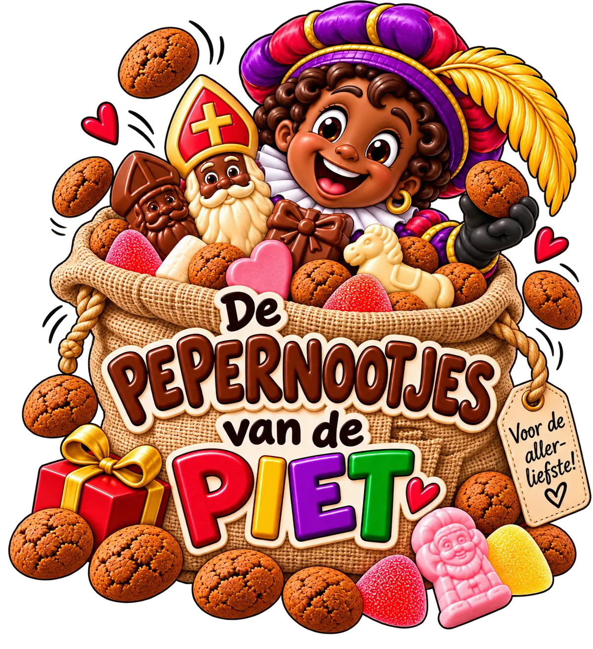 DTF Design kant en klaar – Sinterklaas Pepernootjes DIY SK0007