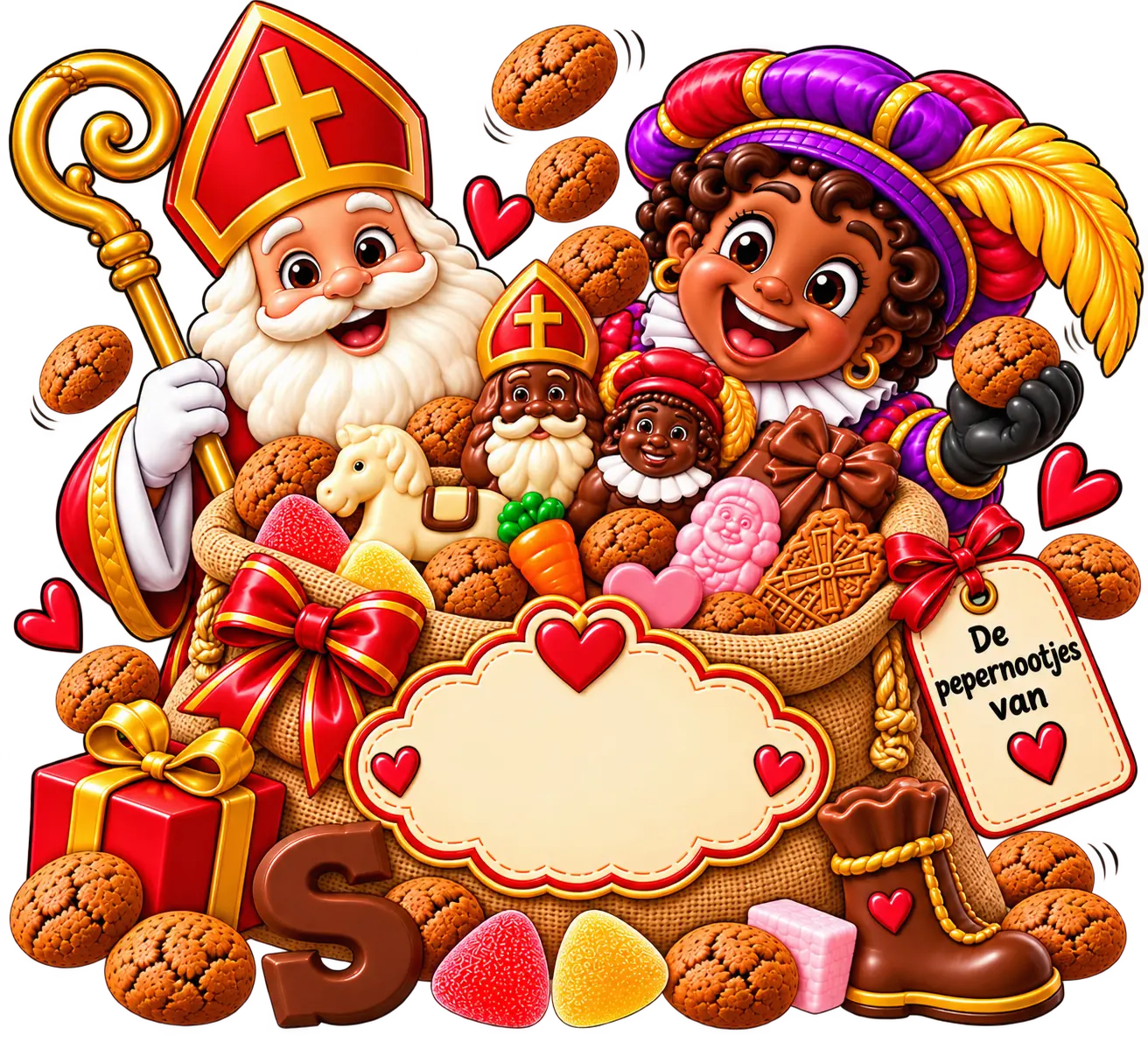 DTF Design kant en klaar – Sinterklaas Pepernootjes SK0008