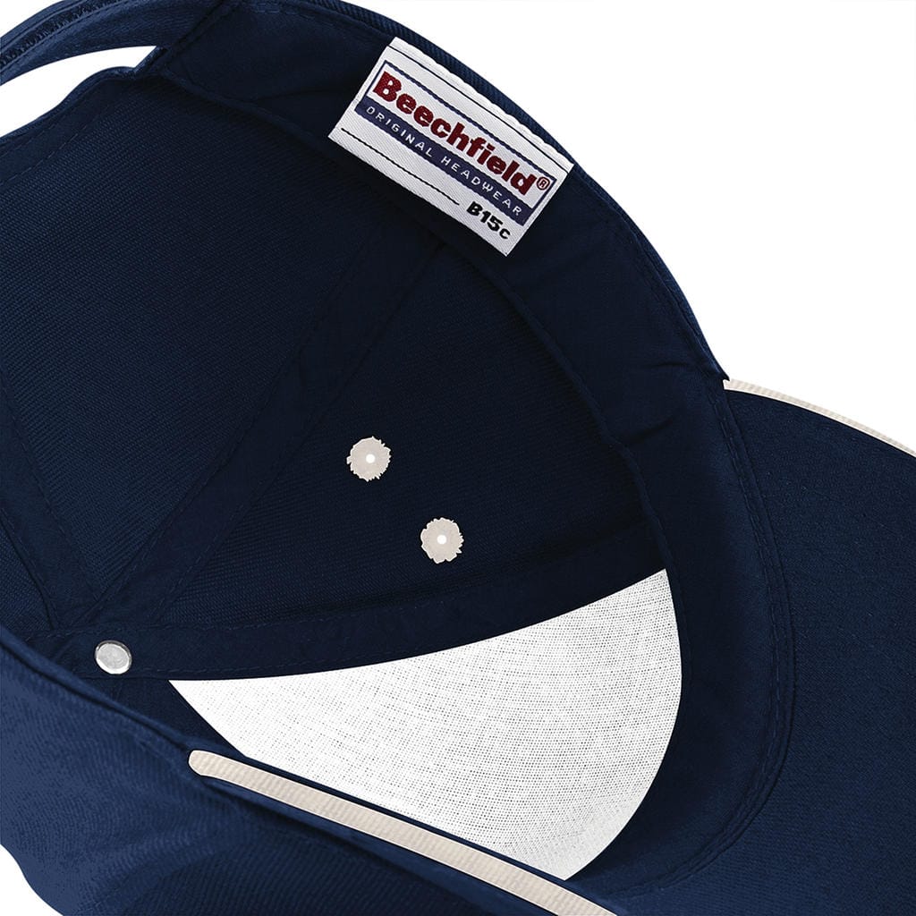 Beechfield Ultimate 5 Panel Cap - Sandwich Peak - Decorabel Blanco Textiel