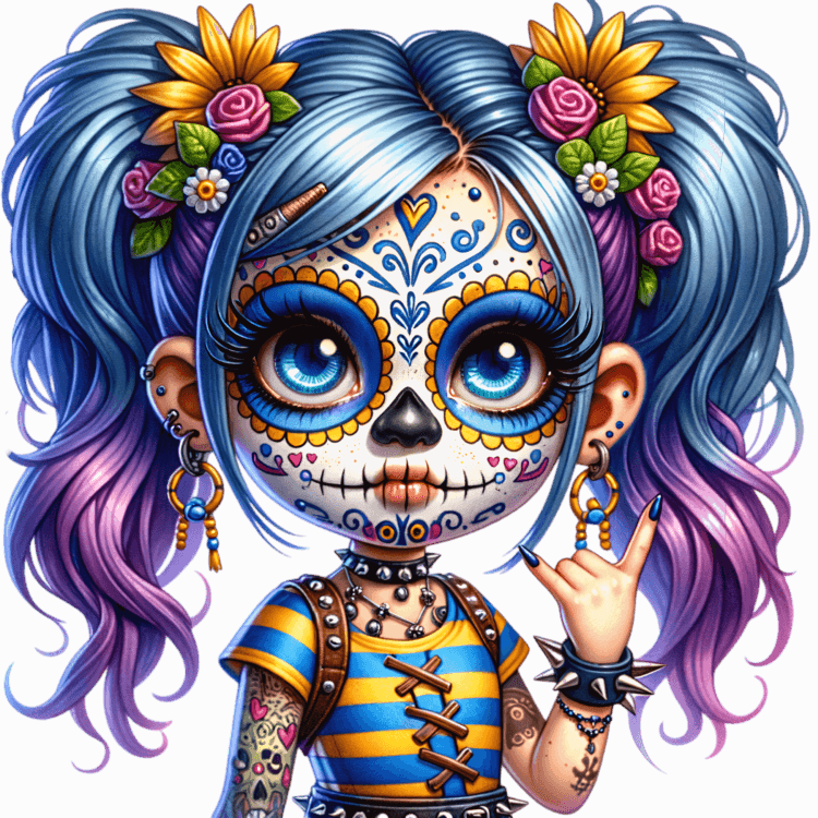 DTF Design kant en klaar – Punk Girl P0001