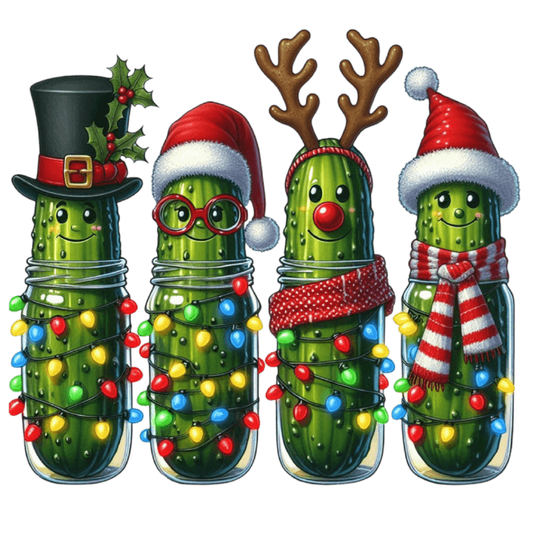 DTF Design kant en klaar – Christmas Pickles CH0002