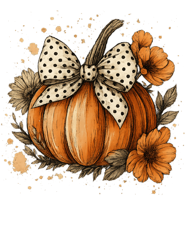 DTF Design kant en klaar – Floral Boho Pumpkin H0004