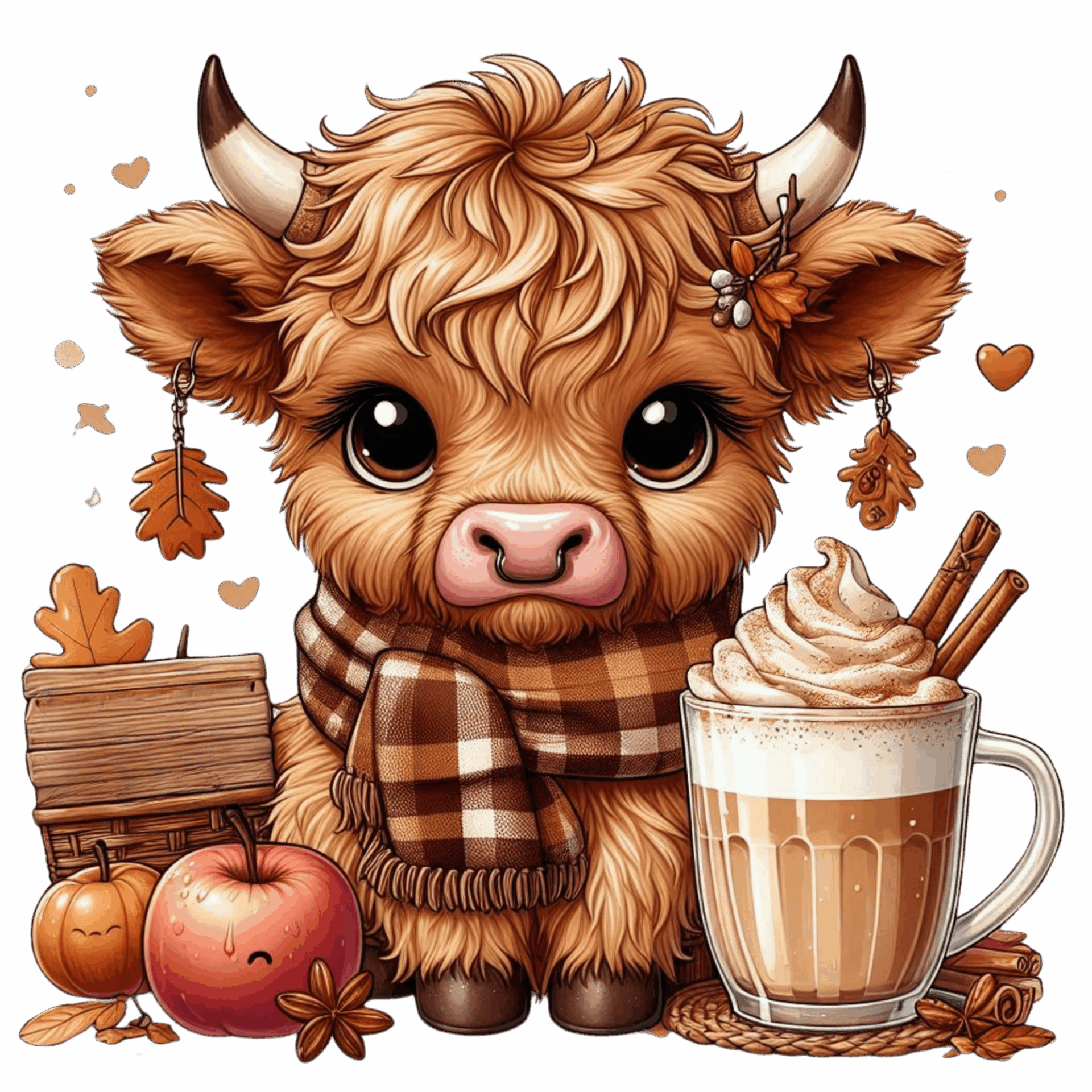 DTF Design kant en klaar – Fall Highland Cow H0005