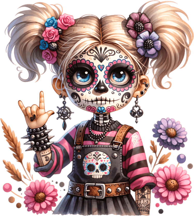 DTF Design kant en klaar – Punk Girl P0003