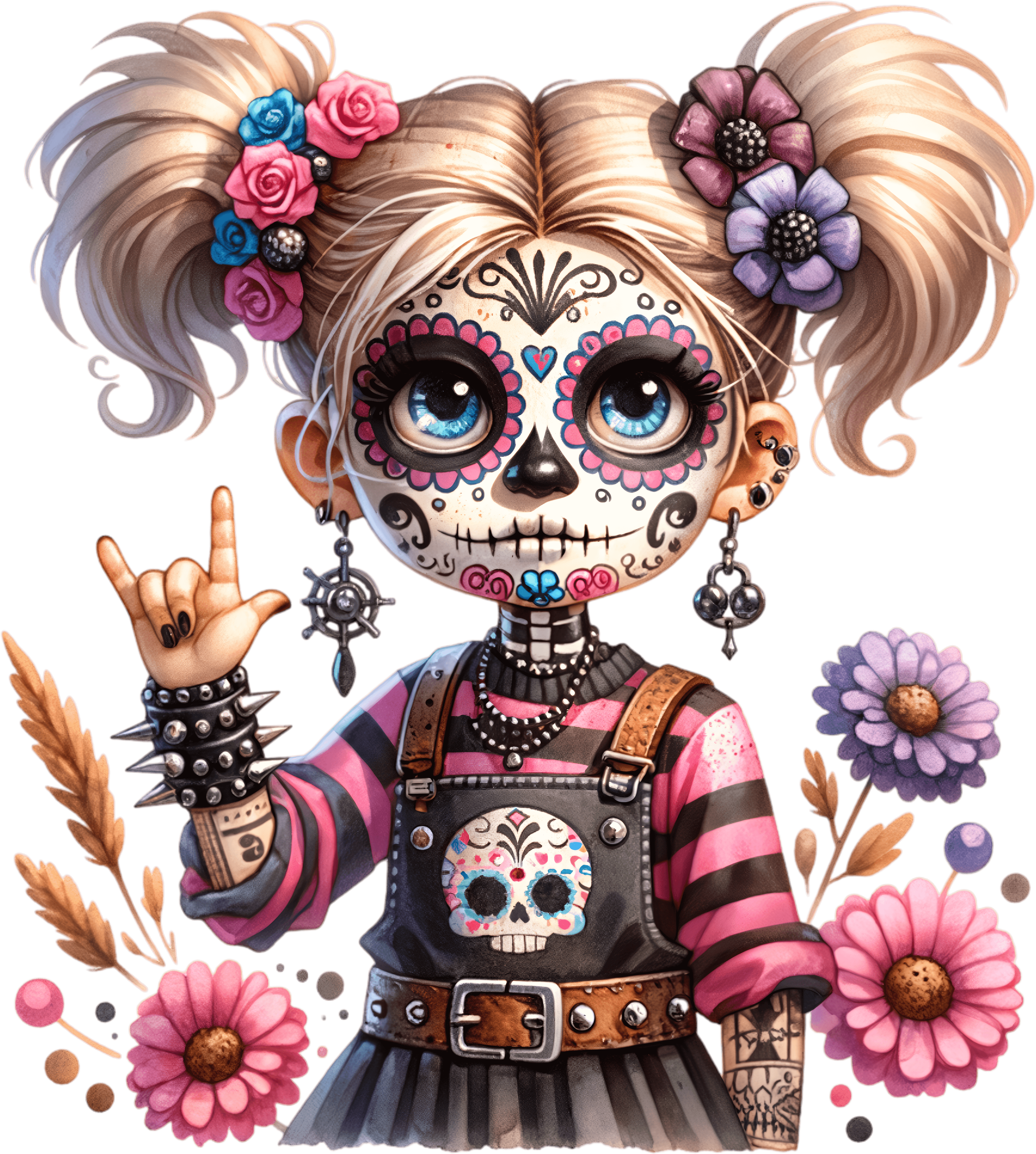 DTF Design kant en klaar – Punk Girl P0003