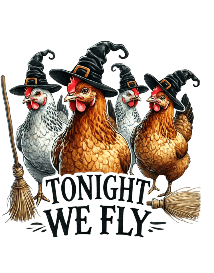 DTF Design kant en klaar – Chicken Fly S0006