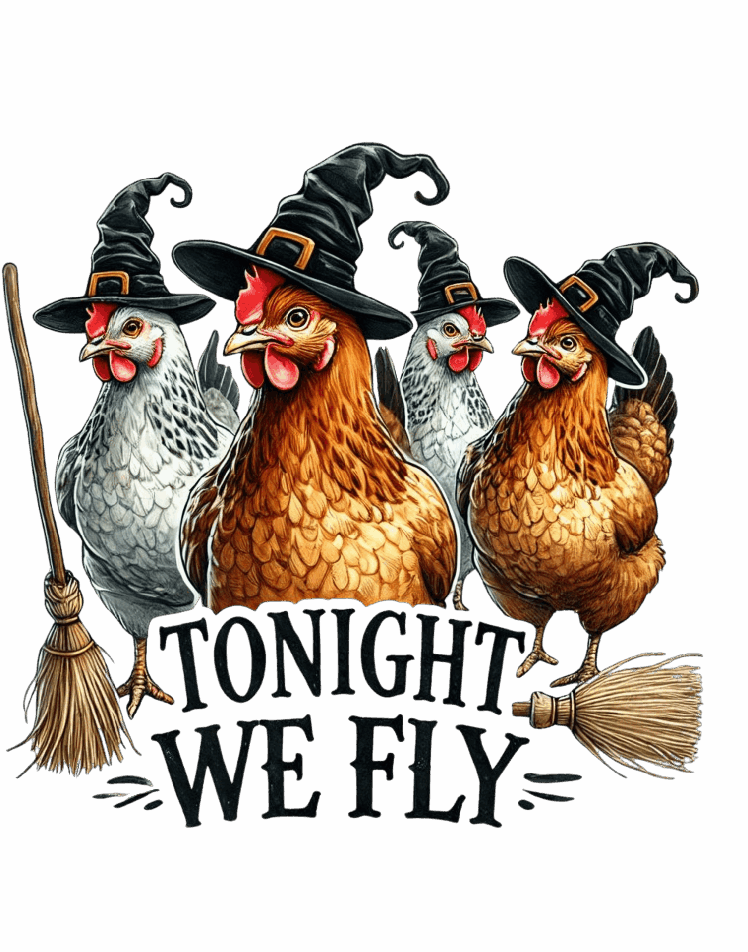 DTF Design kant en klaar – Chicken Fly S0006