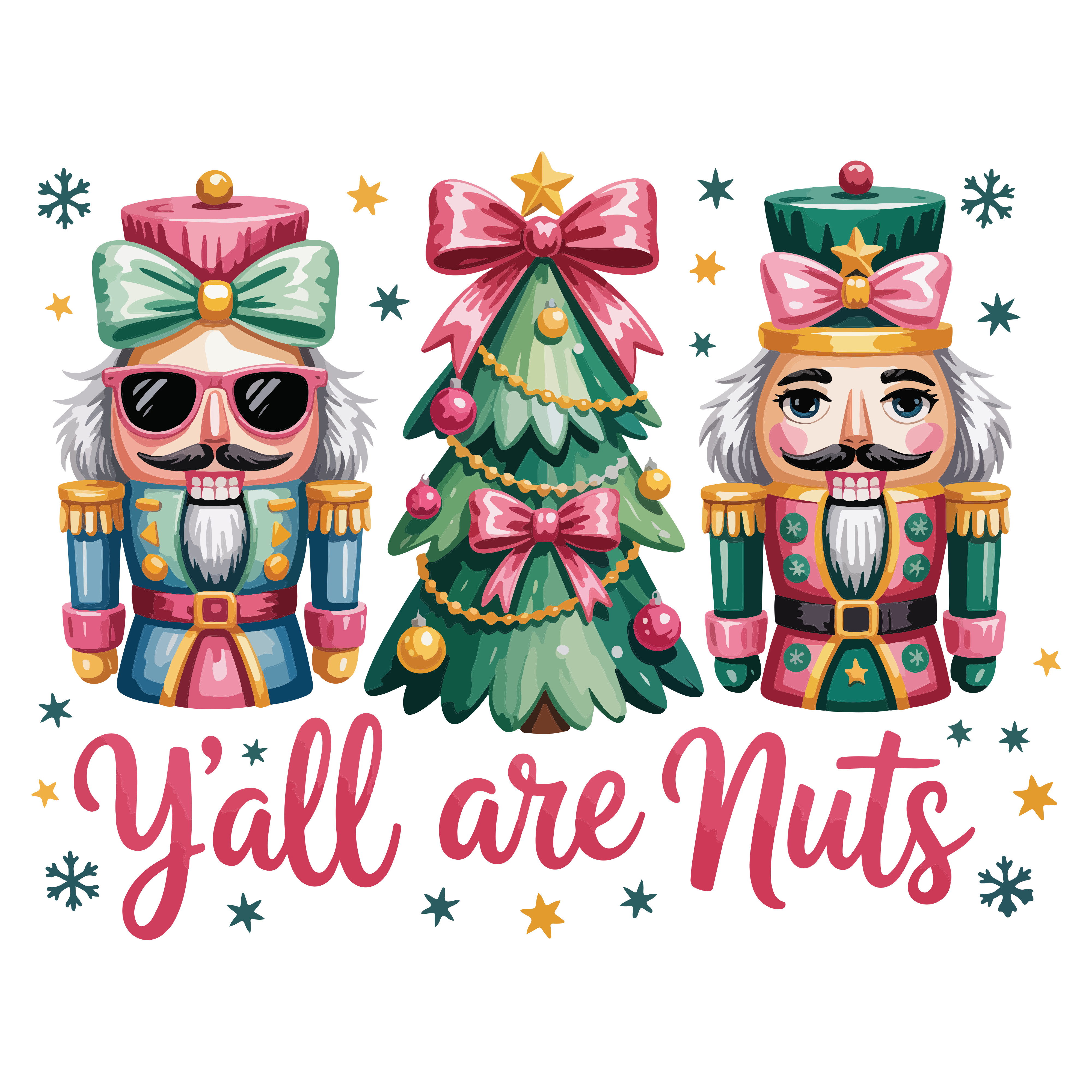 DTF Design kant en klaar – Y'all Are Nuts Nutcracker CH0012