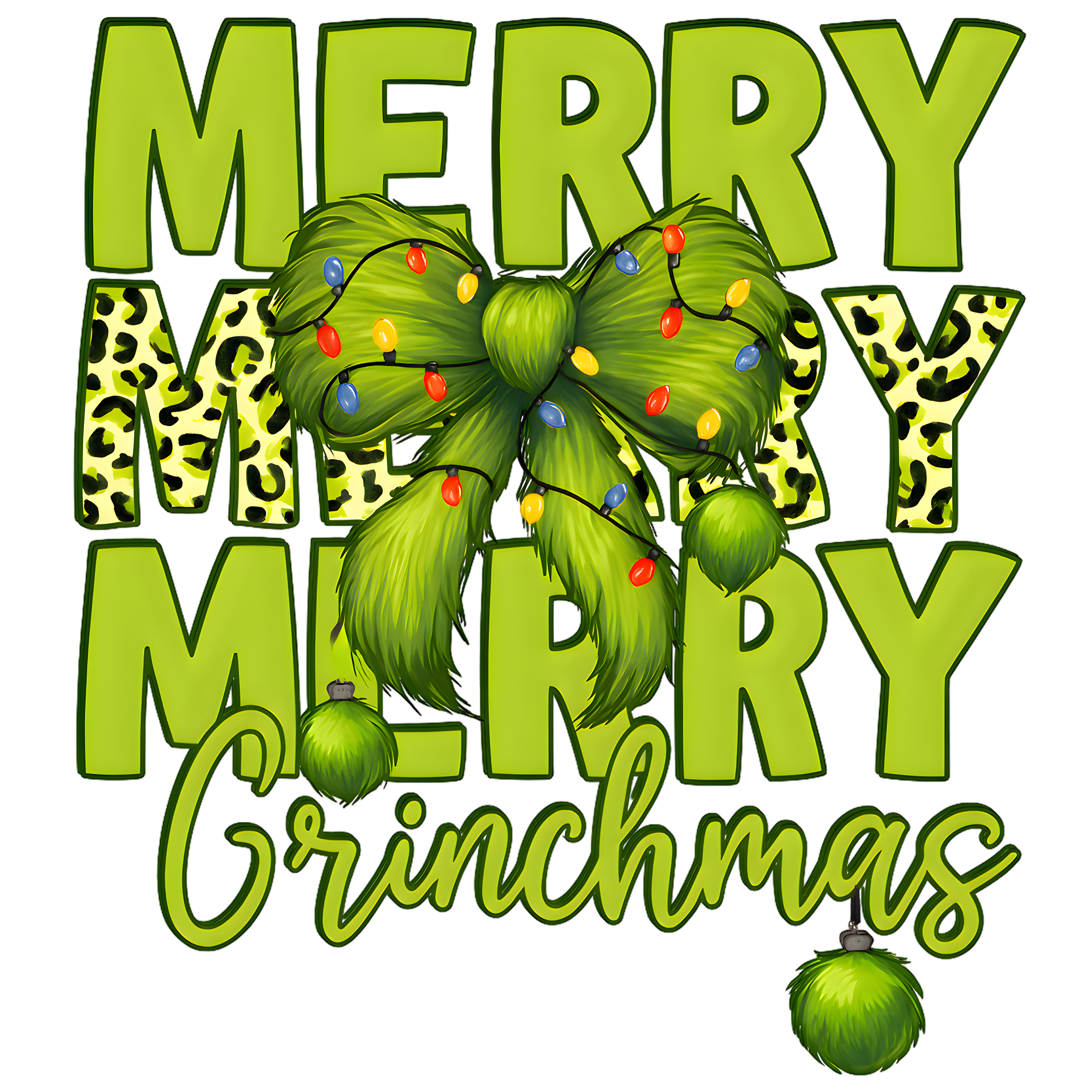 DTF Design kant en klaar –Green Coquette Christmas ST0002