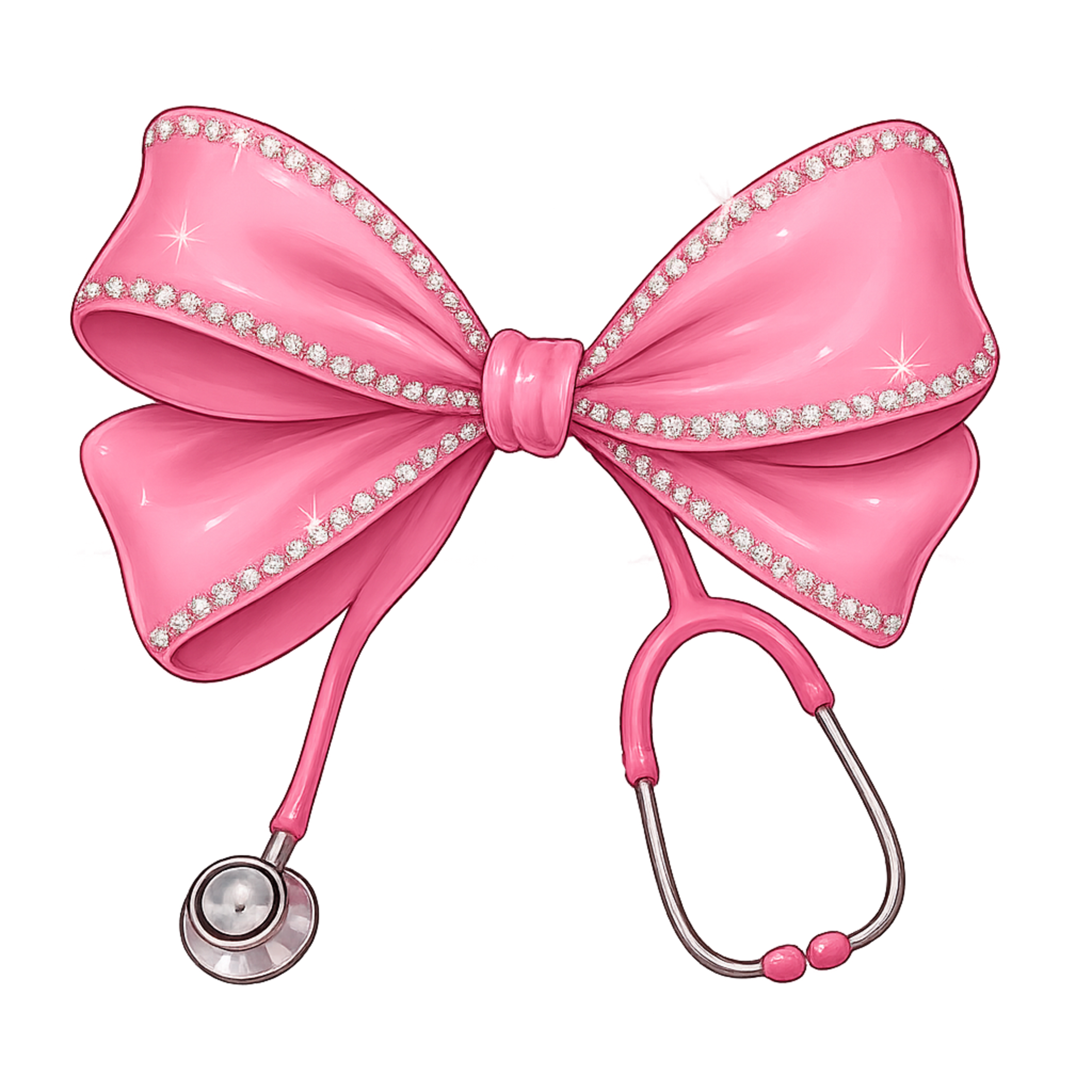 DTF Design kant en klaar –Pink Coquette Bow Nurse ST0006