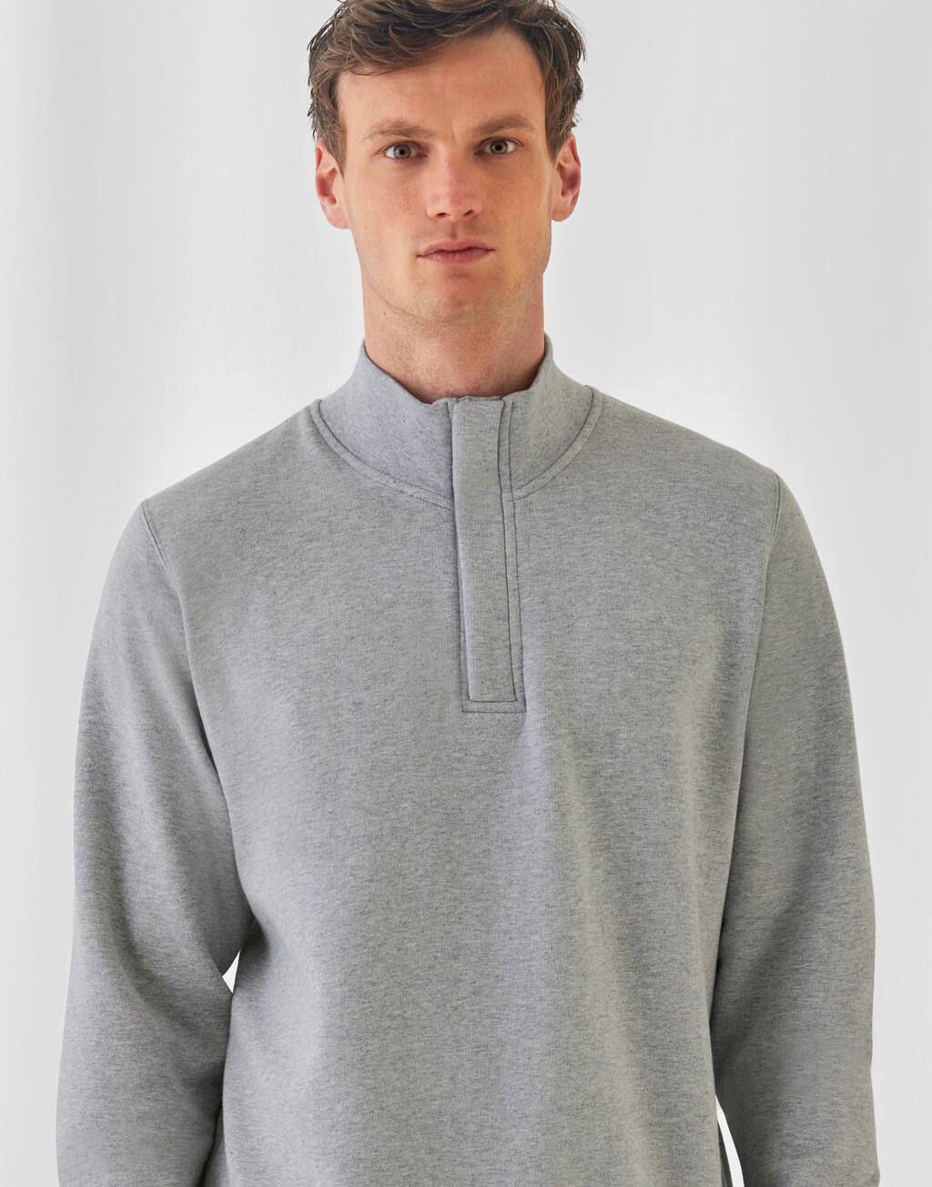 B&C ID.004 Cotton Rich 1/4 Zip Sweat