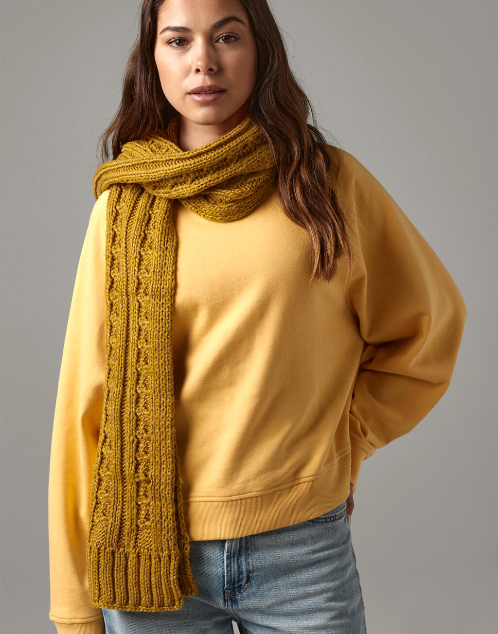 Beechfield Cable Knit Melange Scarf