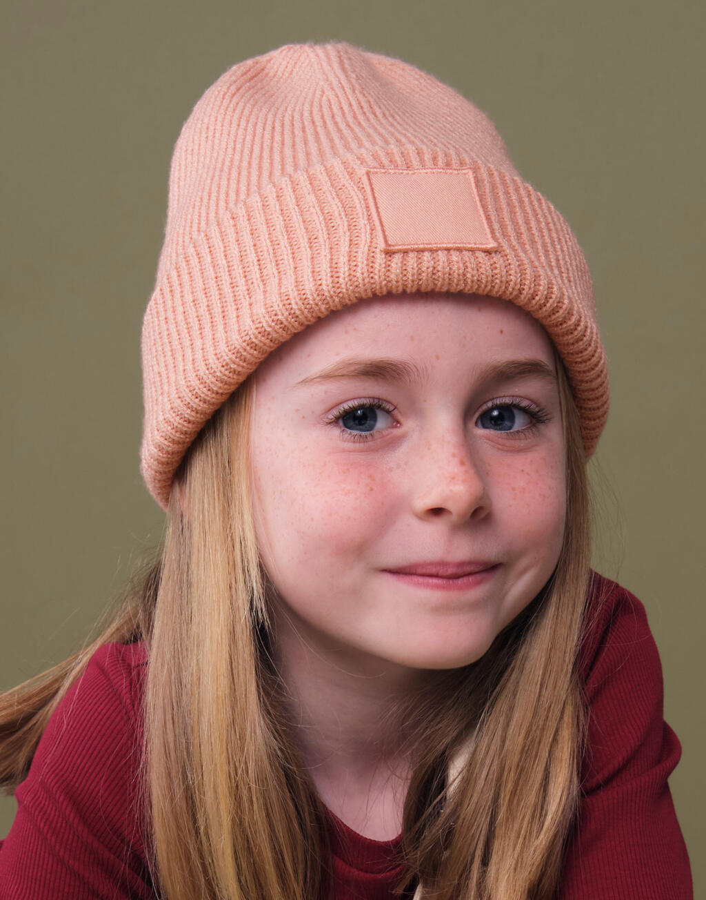 Beechfield Kids Deep Cuffed Tonal Patch Beanie
