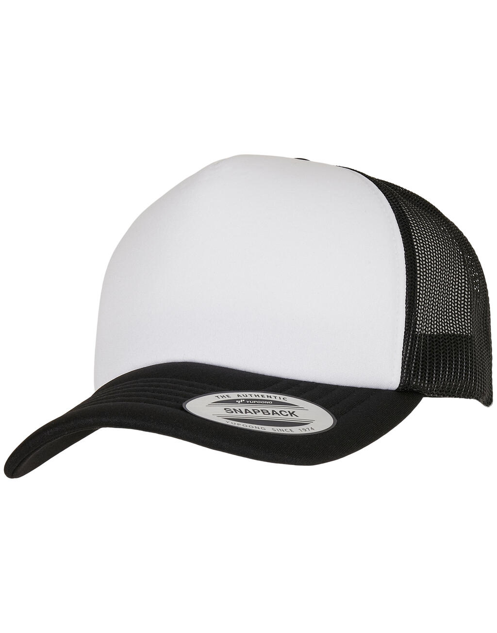 Flexfit Classic Curved Foam Trucker Cap – White Front