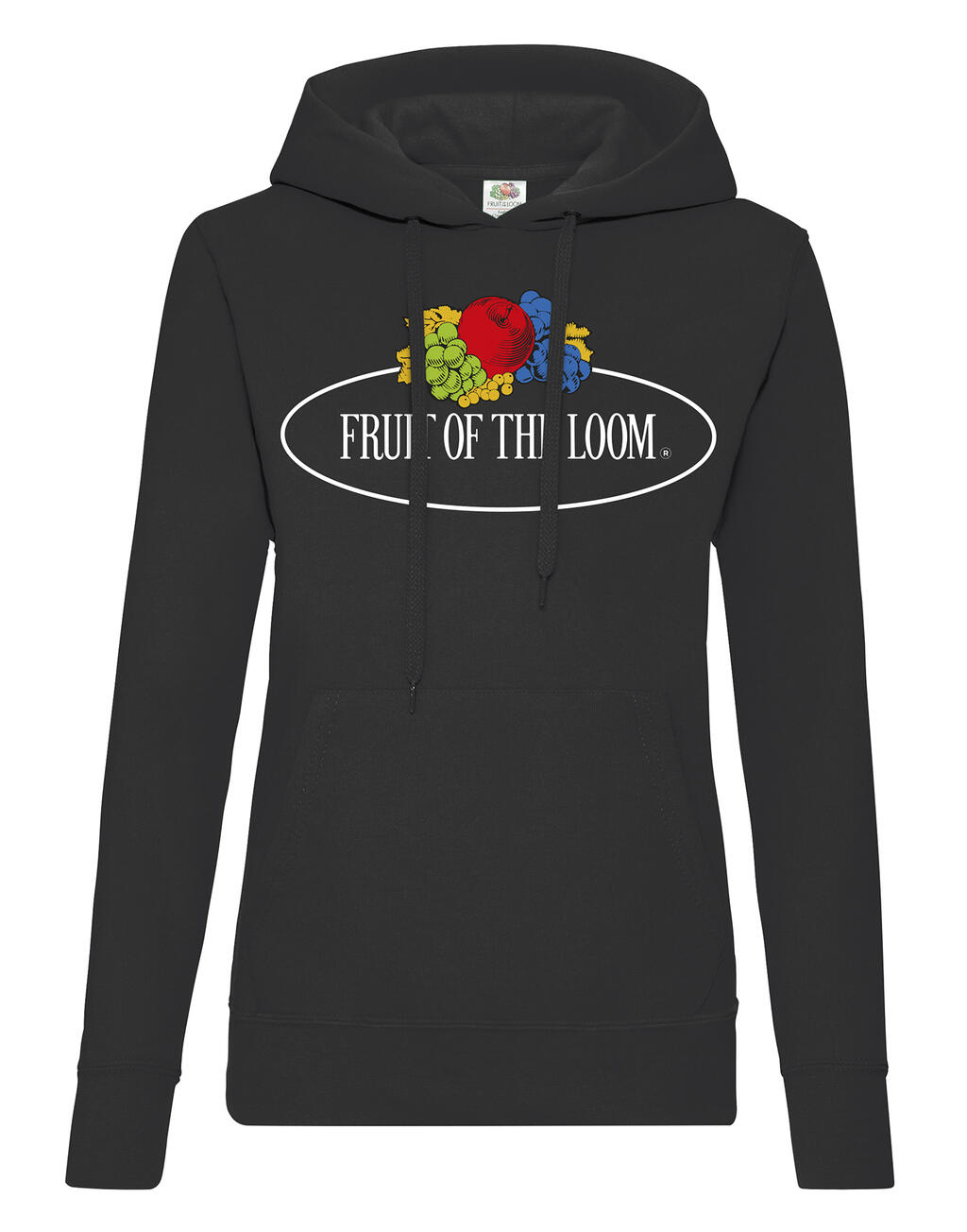 Fruit of the Loom Vintage Collection Ladies Vintage Hooded Sweat Large Logo Print