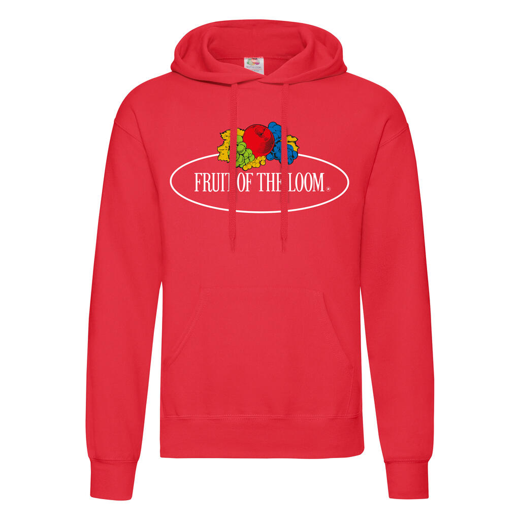 Fruit of the Loom Vintage Collection Vintage Hooded Sweat Classic Large Logo Print