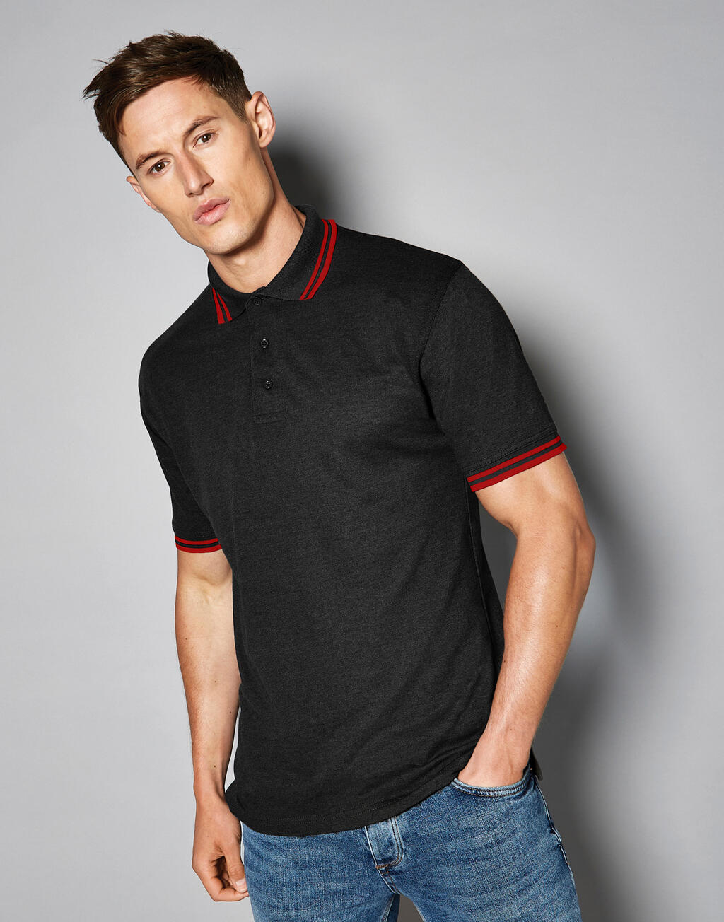 Kustom Kit Classic Fit Tipped Collar Polo