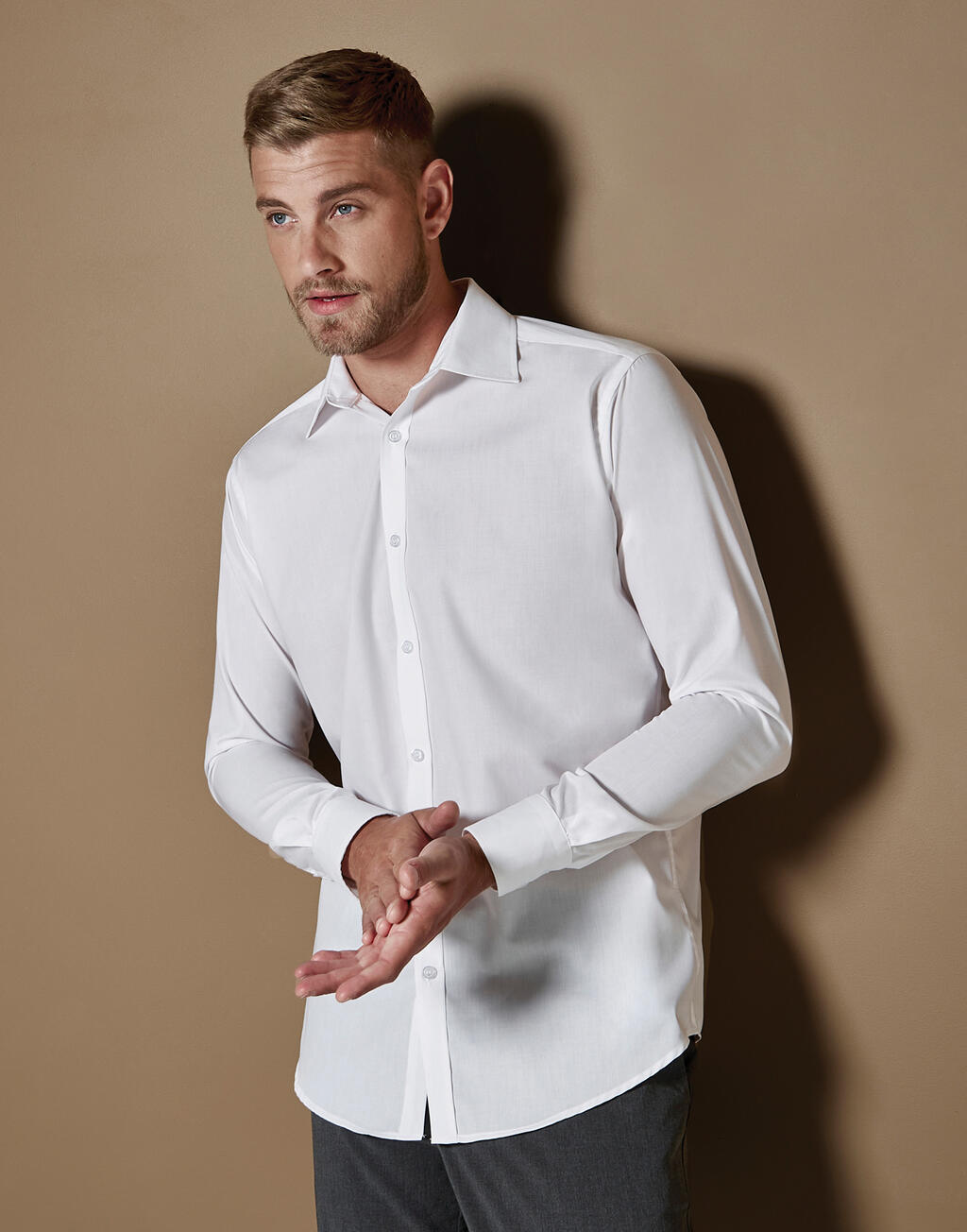 Kustom Kit Slim Fit Business Shirt LS