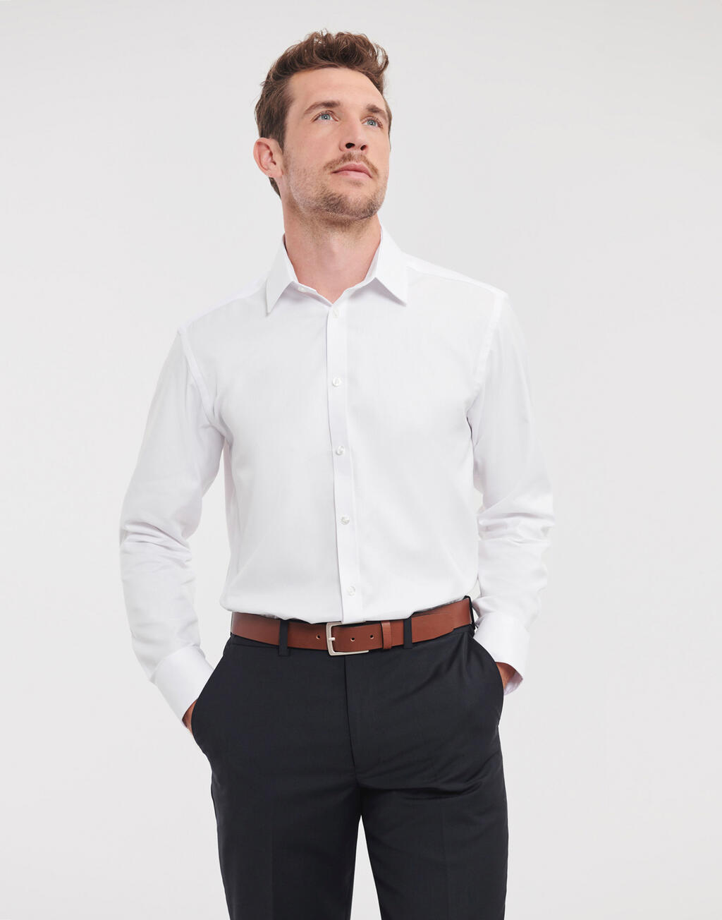 Russell Collection Men’s LS Herringbone Shirt