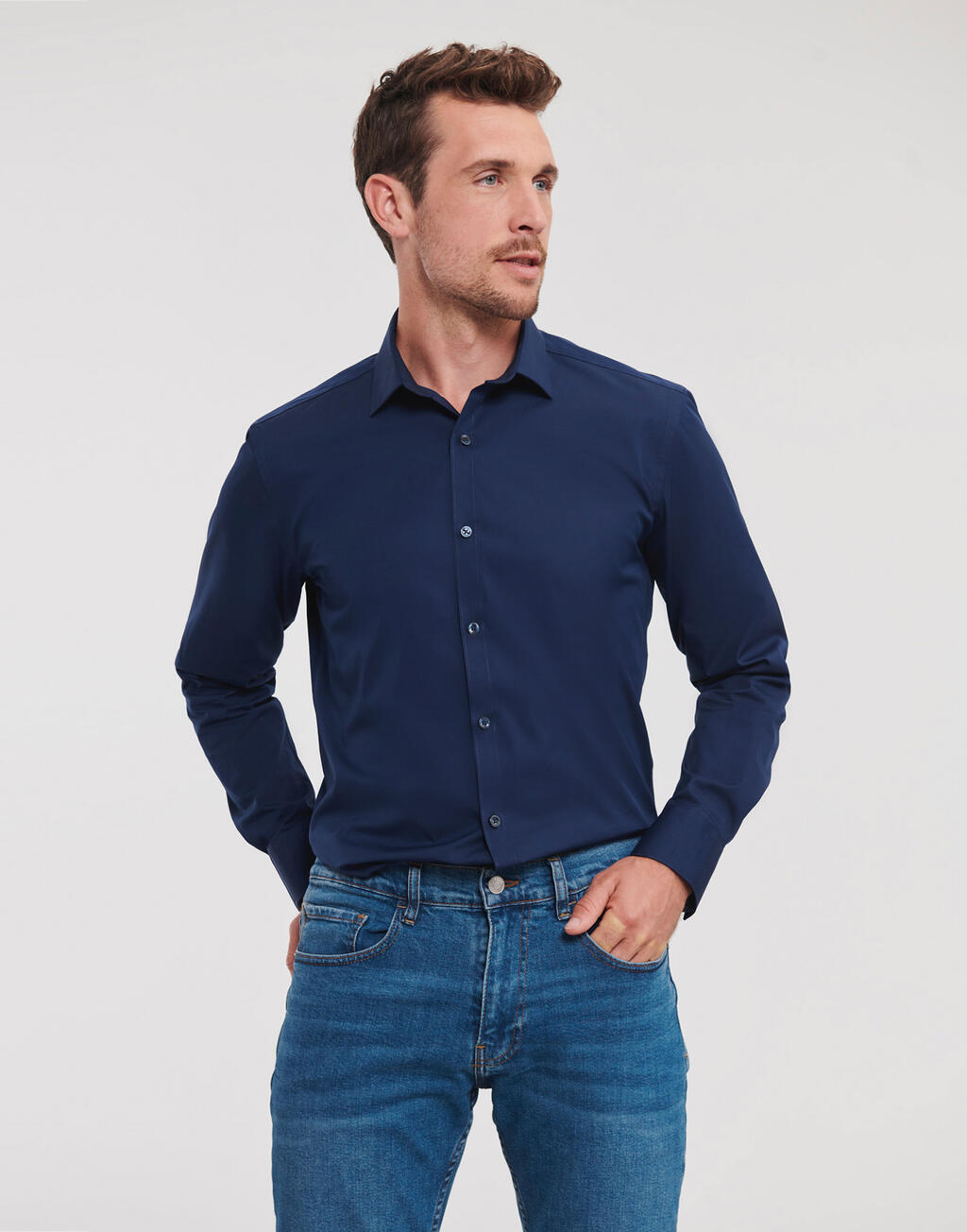 Russell Collection Men’s LS Ultimate Stretch Shirt