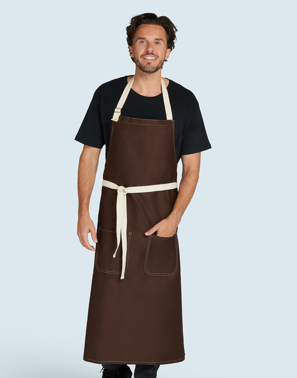 SG Accessories – BISTRO SANTORINI – Contrasted Bib Apron with Pocket