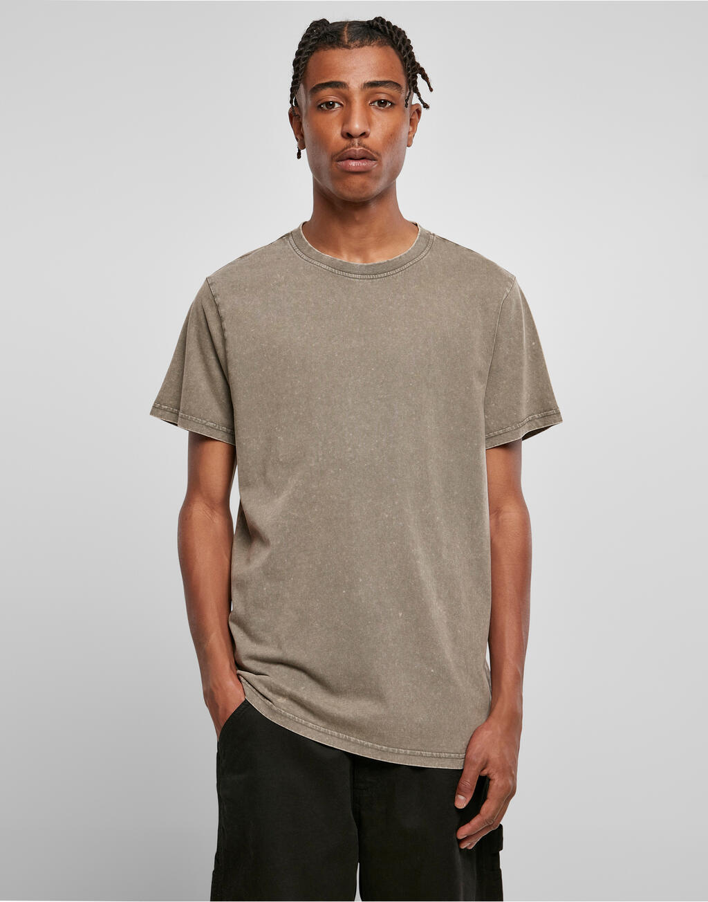 Build Your Brand Acid Washed Round Neck Tee