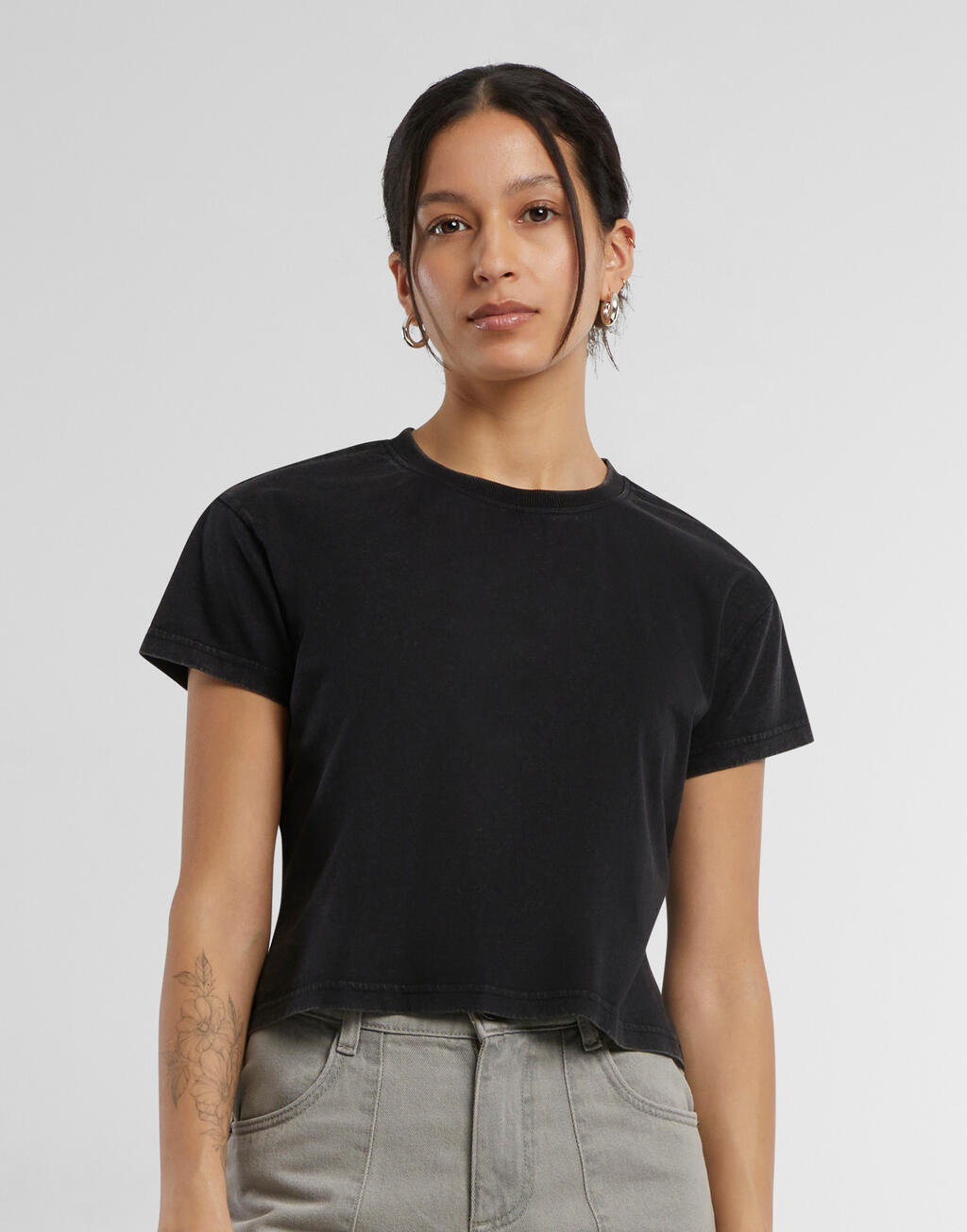 Build Your Brand Ladies Vintage Cropped Tee