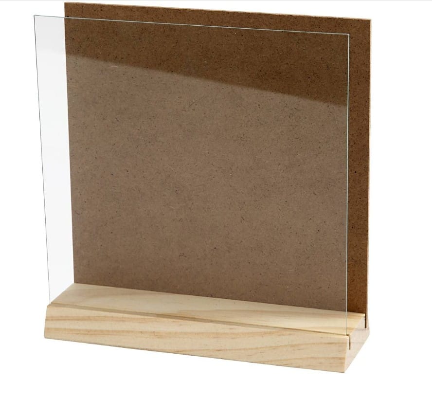 3D plaat met glas afmeting 15 cm x 15 cm