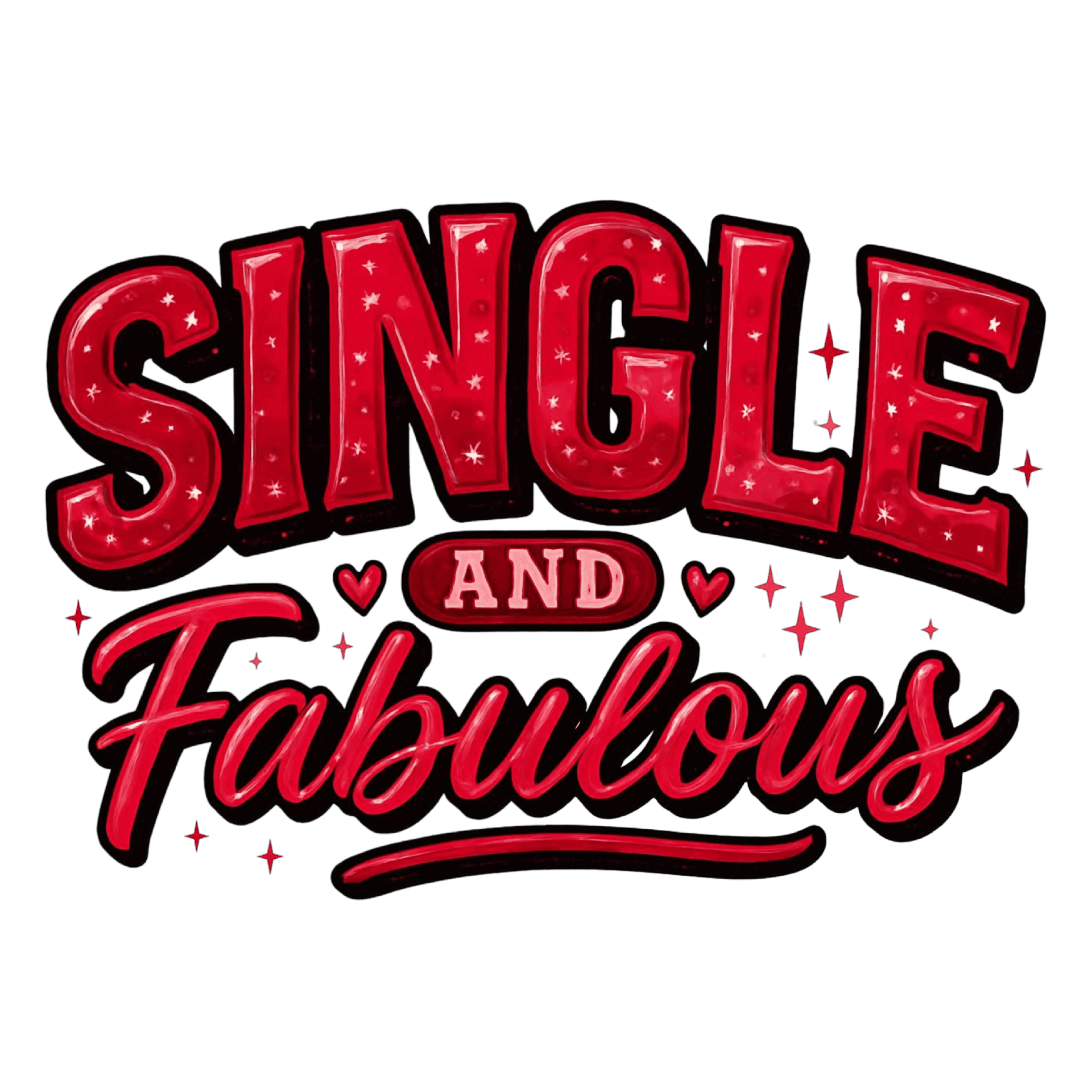 DTF Design kant en klaar –Single and Fabulous V0008