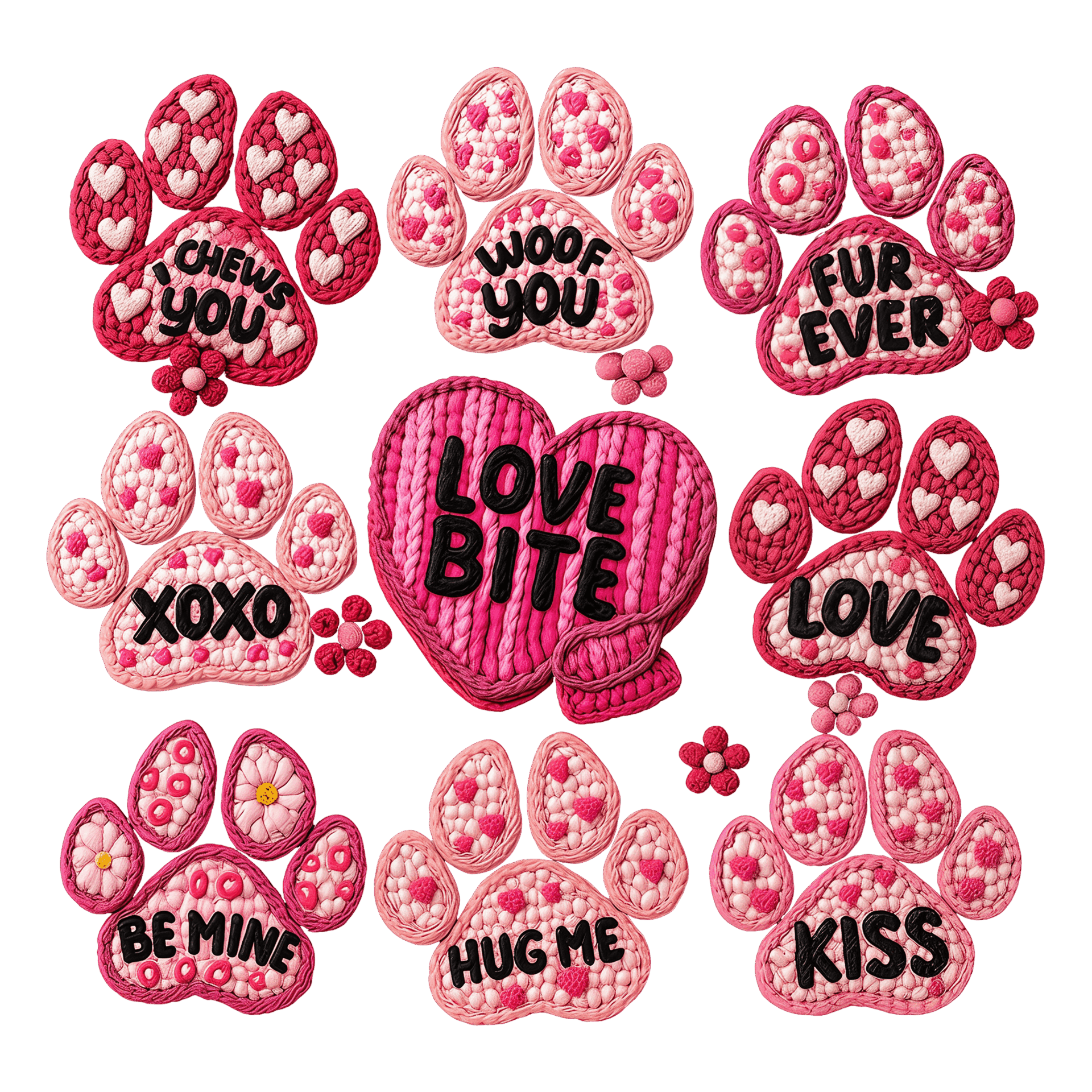 DTF Design kant en klaar –Crochet Paw Dog V0011