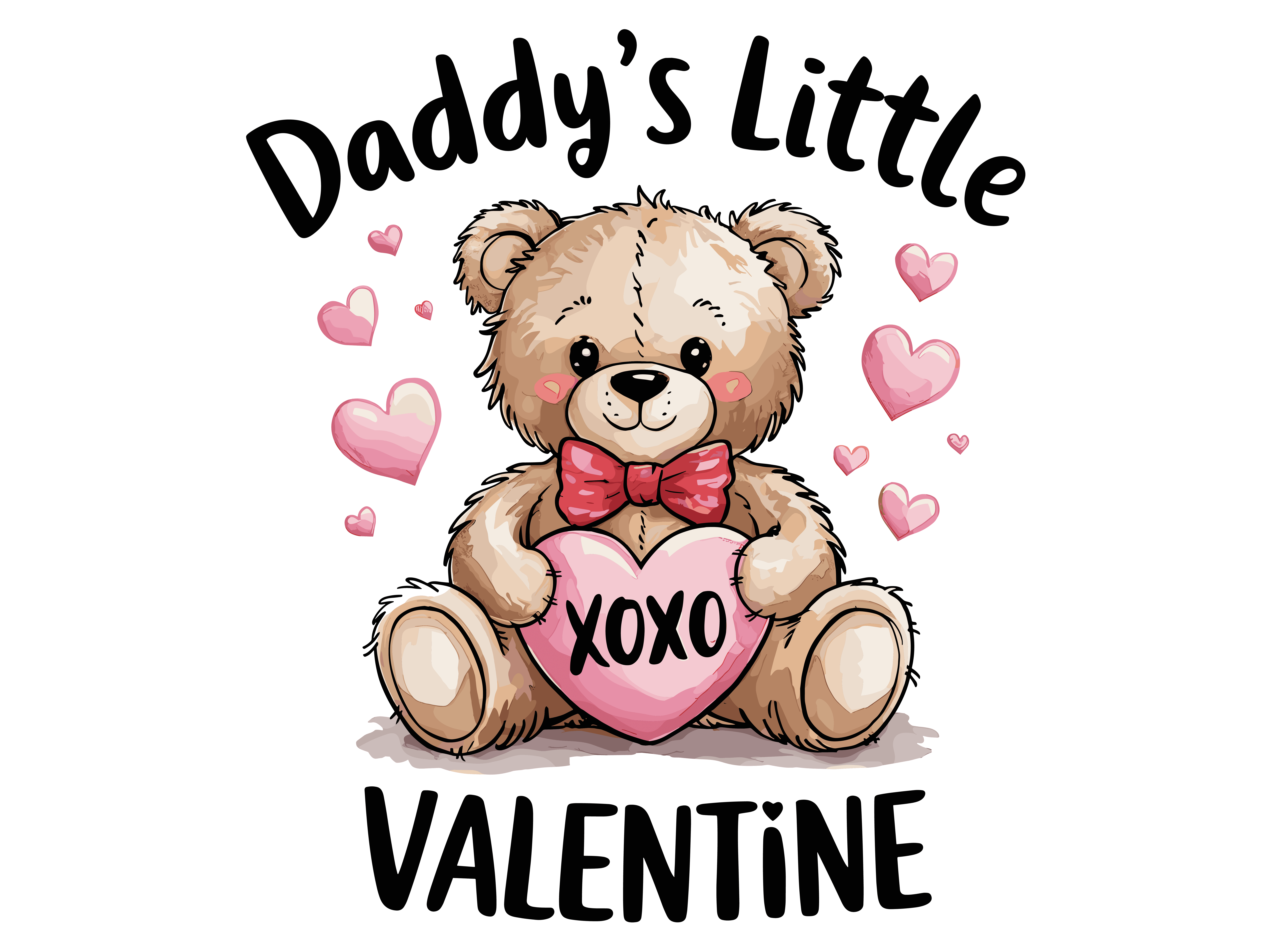 DTF Design kant en klaar –Daddy's Little Valentine V0013