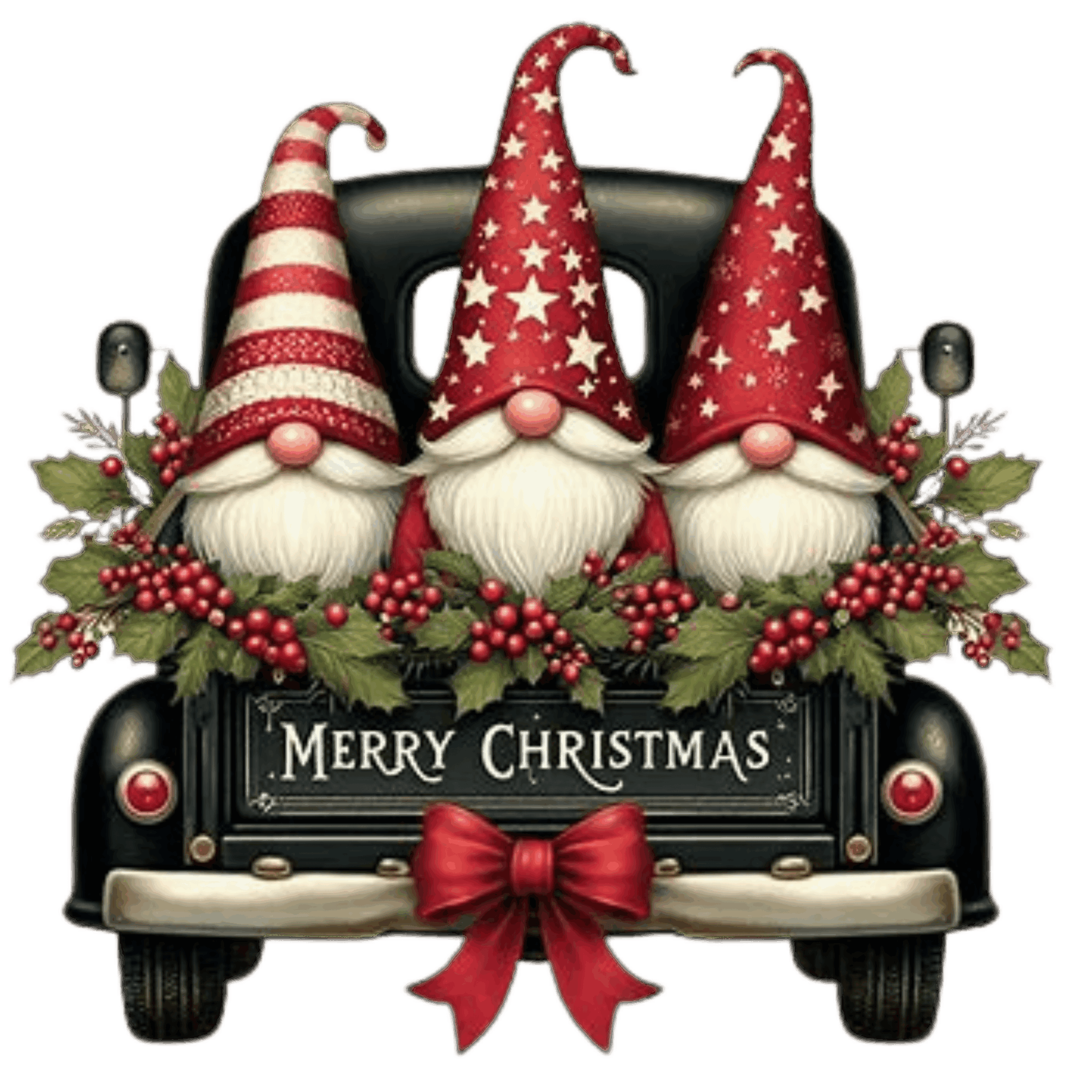 DTF Design kant en klaar – Christmas Gnome ,Merry Christmas CH0005