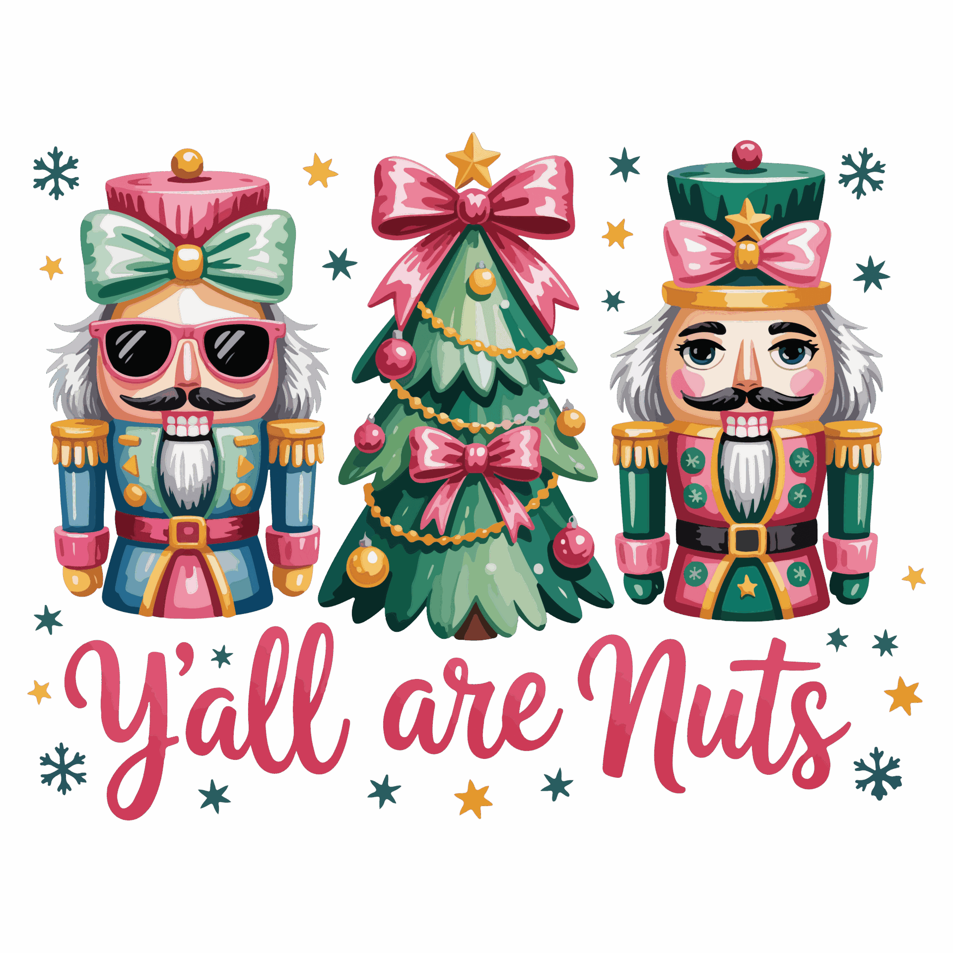 DTF Design kant en klaar – Y’all Are Nuts Nutcracker CH0012