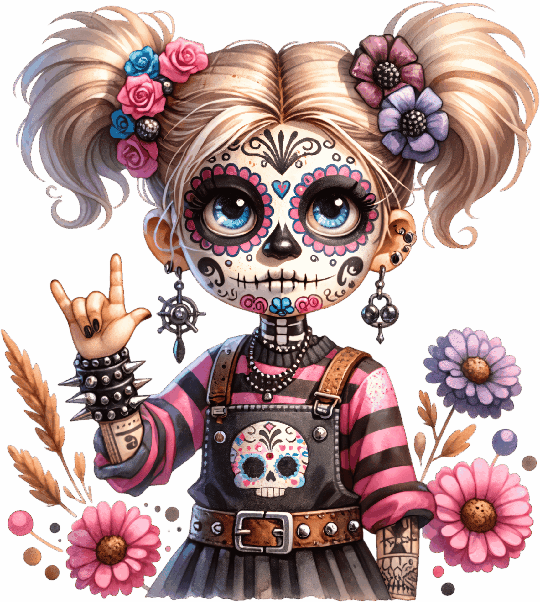 DTF Design kant en klaar – Punk Girl P0003