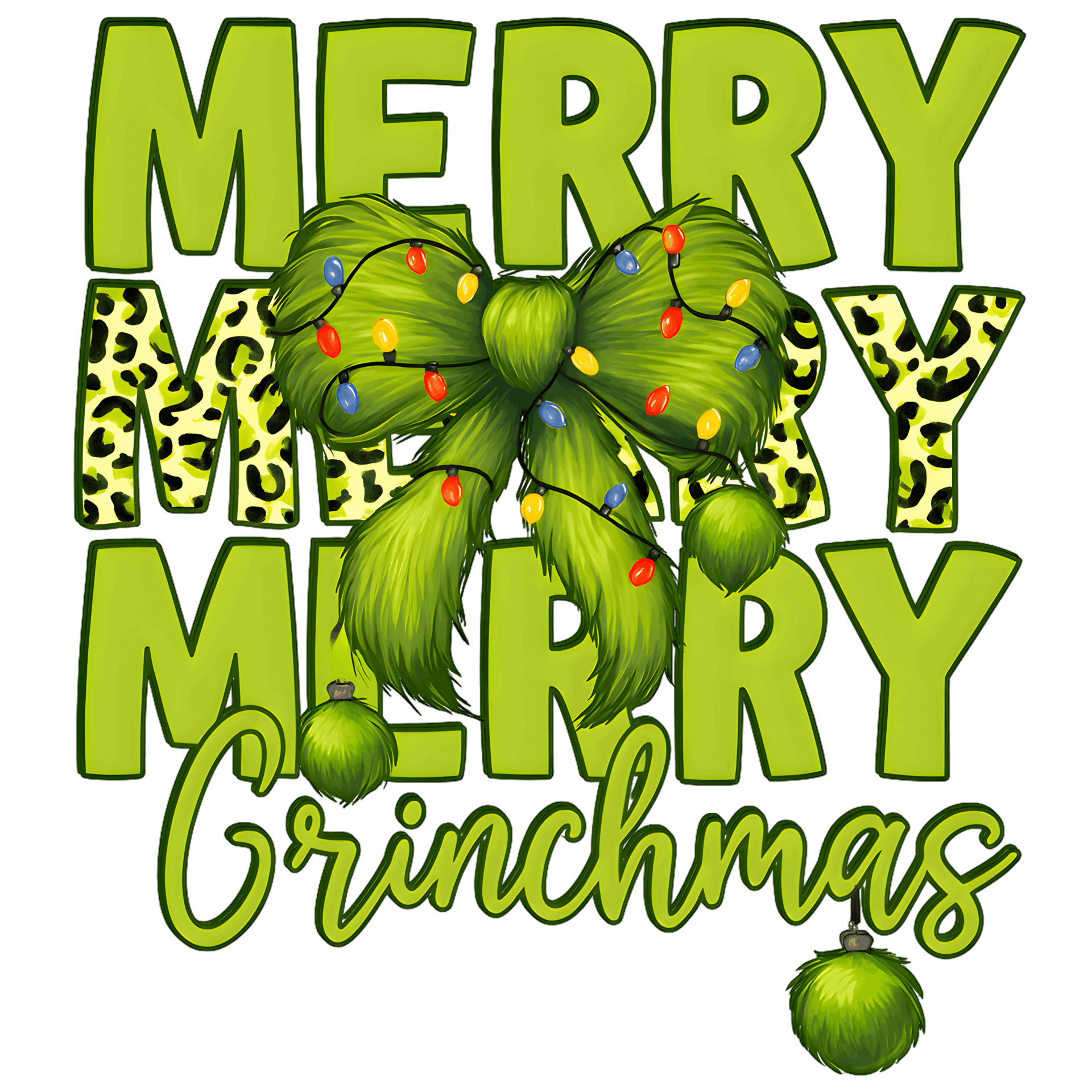 DTF Design kant en klaar –Green Coquette Christmas ST0002