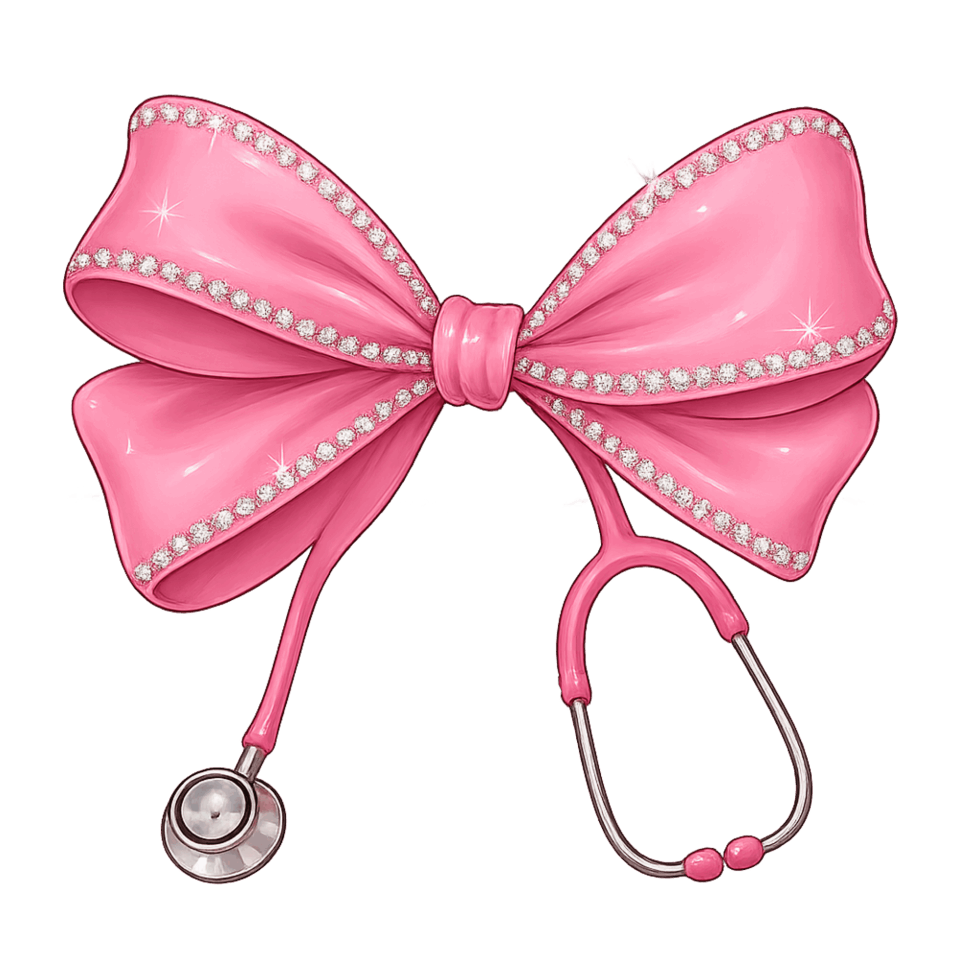 DTF Design kant en klaar –Pink Coquette Bow Nurse ST0006