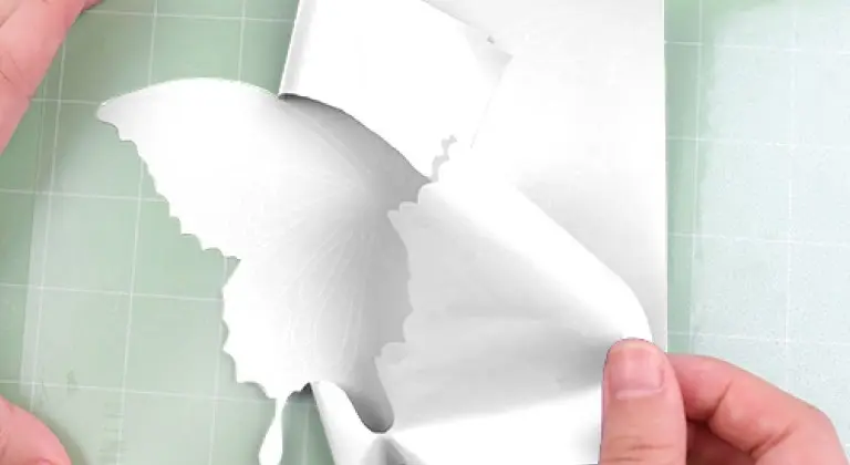 Hand peeling off excess white heat transfer vinyl from the backing.